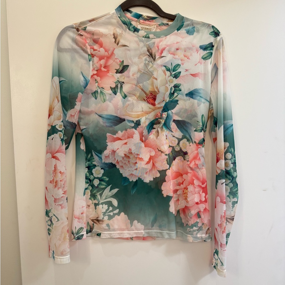 Johnny Was Multicolor Floral Blouse